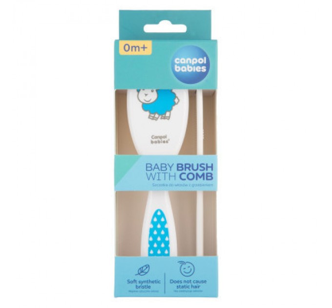 Набір для догляду за дитиною Canpol babies Newborn Baby Щітка та гребінець для волосся блакитний (2/417)