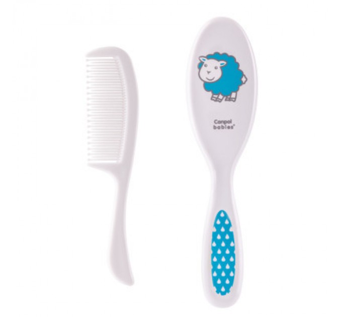 Набір для догляду за дитиною Canpol babies Newborn Baby Щітка та гребінець для волосся блакитний (2/417)