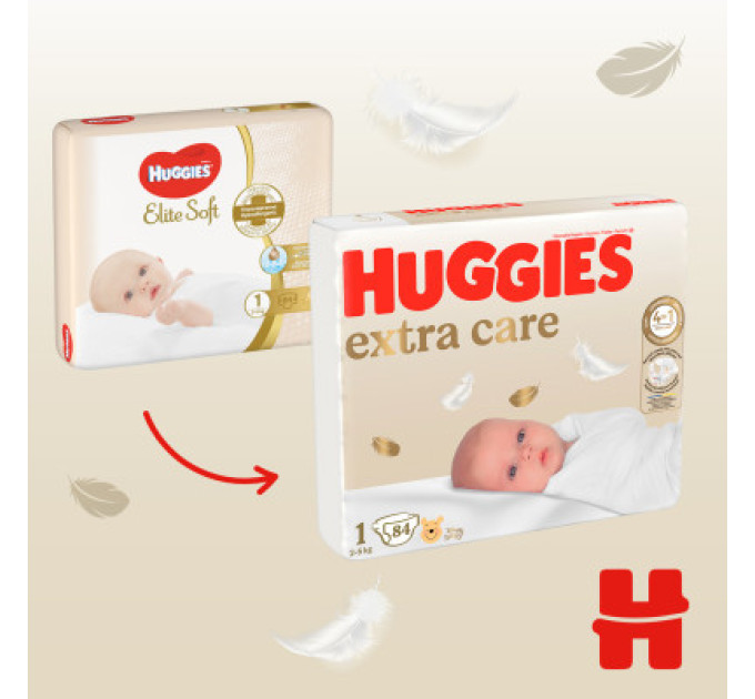 Huggies Підгузки Huggies Extra Care Розмір 1 (2-5 кг) 84 шт (5029053578057)