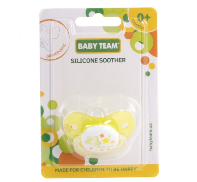 Baby Team Пустушка Baby Team Силіконова ортодонтична від народження (4824428030014)
