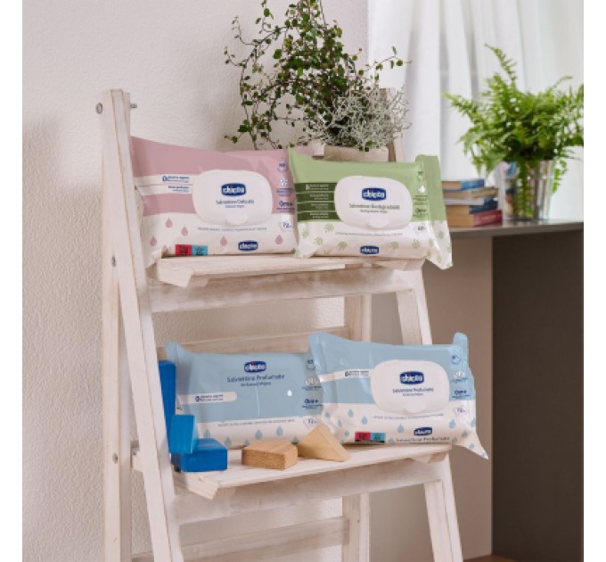 Chicco Дитячі вологі серветки Chicco м`які очищаючі, 72 шт. (12050.00)
