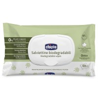 Дитячі вологі серветки Chicco м`які очищаючі, біорозкладні, 60 шт (12050.70)