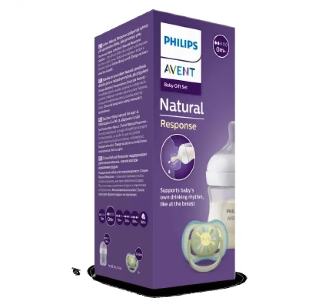 Philips AVENT Набір для годування новонароджених Philips AVENT Natural Природний Потік пляшечка 125 мл + пустушка Ultra Air 0-6 міс (SCD837/10)