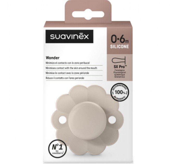 Suavinex Пустушка Suavinex Wonder фізіологічна, 0-6 міс. нюдова (308373)