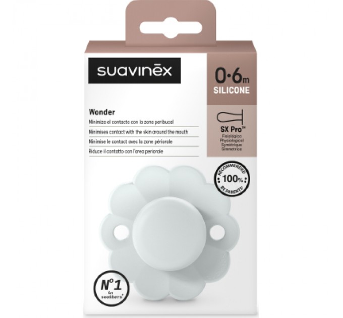 Suavinex Пустушка Suavinex Wonder фізіологічна, 0-6 міс. світло-блакитн (308375)