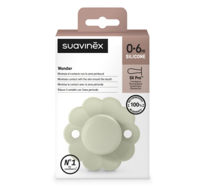 Suavinex Пустушка Suavinex Wonder фізіологічна, 0-6 міс. світло-зелена (308374)