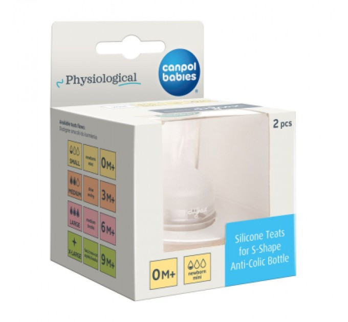 Canpol babies Соска Canpol babies силіконова до пляшечки S-Shape S (міні) 2 шт (59/891)
