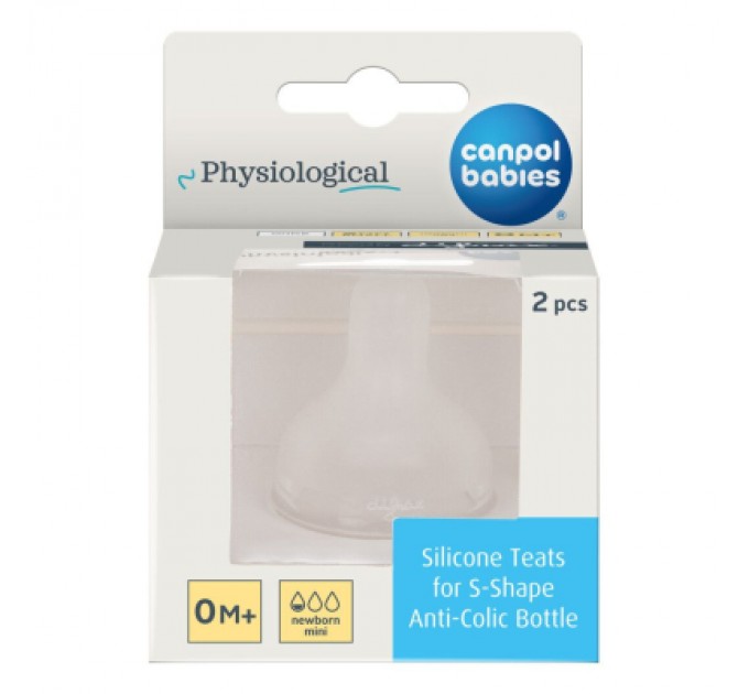 Canpol babies Соска Canpol babies силіконова до пляшечки S-Shape S (міні) 2 шт (59/891)