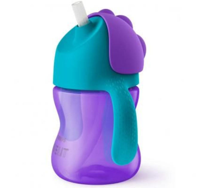 Philips AVENT Поїльник-непроливайка Philips AVENT з трубочкою 210 мл 9 міс+, бузковий (SCF796/02)