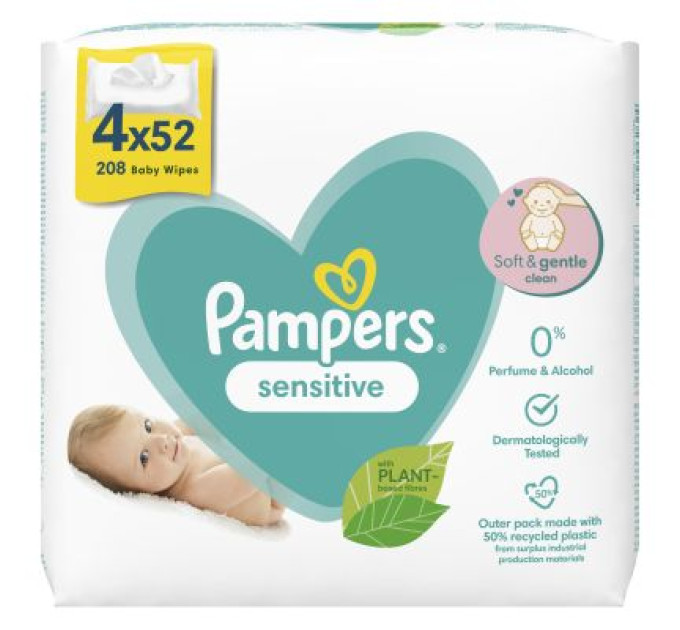 Pampers Дитячі вологі серветки Pampers Sens 4x52 (8001841062624)