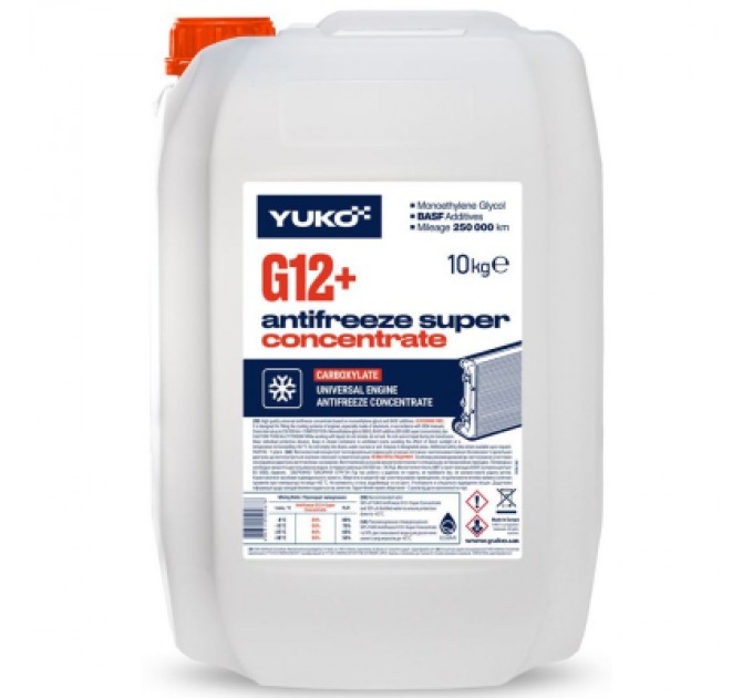 Yuko Антифриз Yuko CONCENTRATE Super G12+ черв. ПЕ кан.9л (10 кг.) (4823110400678)