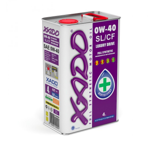 Моторна олива Xado 0W-40 SL/CF  (ж/б 4 л) (XA 20202)