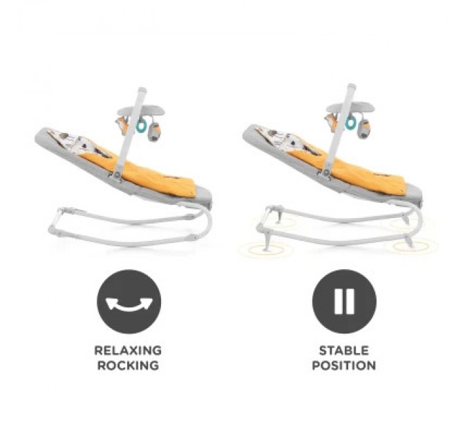 Крісло-гойдалка Kinderkraft шезлонг Felio 2 Forest Yellow (5902533921102)