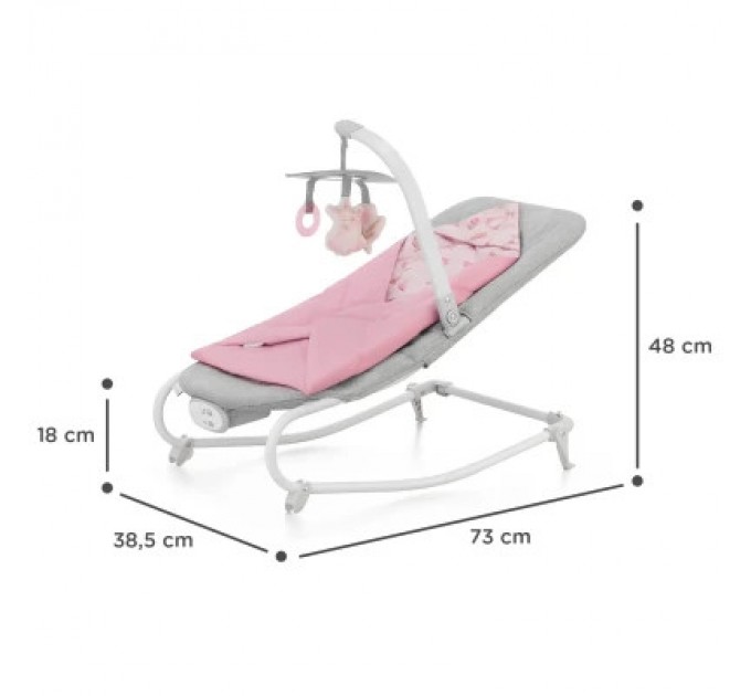 Крісло-гойдалка Kinderkraft шезлонг Felio 2 Peony Rose (5902533921096)