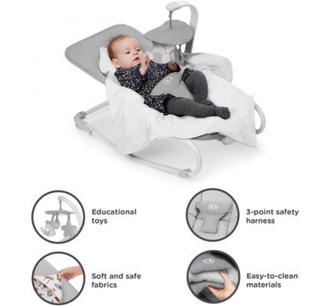 Крісло-гойдалка Kinderkraft Felio 2 Stone Grey (5902533921119)