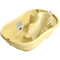 Ванночка Ok Baby Onda з анатомічною гіркою і термодатчиком, жовтий (38231300)
