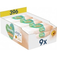 Дитячі вологі серветки Pampers Harmonie Protect&Care з календулою 9 пачок х 44 шт (8700216250559)