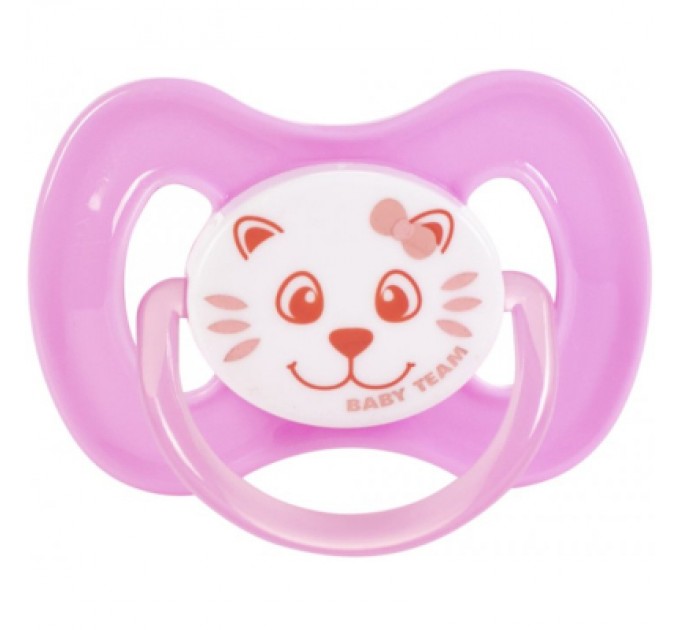 Пустушка Baby Team силіконова вишнеподібної форми 0+ міс (3003_рожевий)