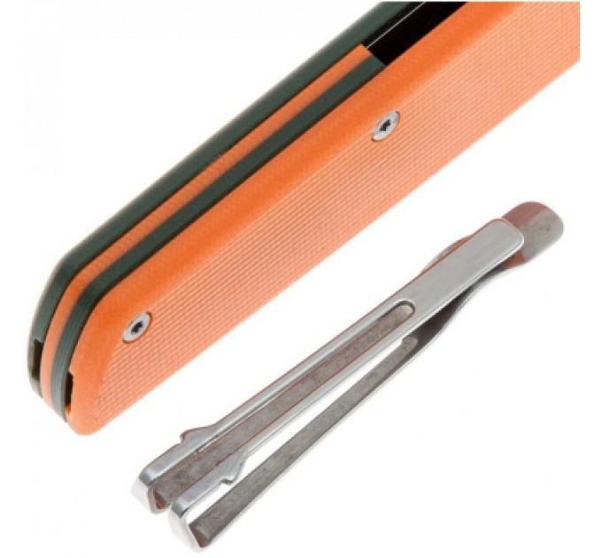 Ніж SRM Qrick, Sandvik14C28N, G10, помаранчево-зелений (408L-GX)