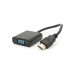 Перехідник HDMI M to VGA F 0.1m 4K/2K black Voltronic (YT-C-HDMI(M)/VGA(F)-B)