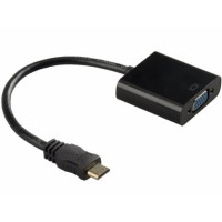 Перехідник mini HDMI M to VGA F 0.3m 4K/2K black Voltronic (YT-C-mnHDMI(M)/VGA(F)-B)