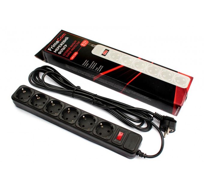 FrimeCom Фільтр живлення FrimeCom (FC-B4006W 3 B) 6 розеток, 3 м, чорний