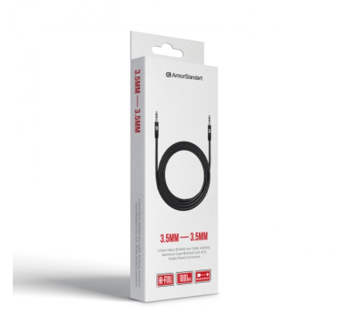 Кабель мультимедійний 3.5mm M to 3.5mm M 1.0m Black Armorstandart (ARM76890)
