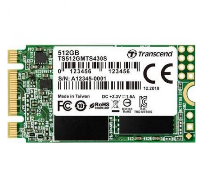 Накопичувач SSD M.2 2242 512GB Transcend (TS512GMTS430S)