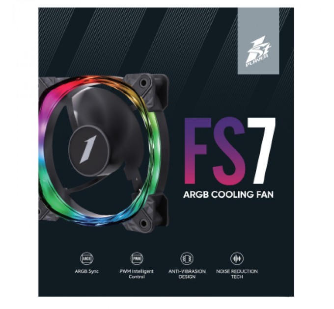 1stPlayer Кулер до корпусу 1stPlayer FS7 Black (FS7-BK-1IN1)