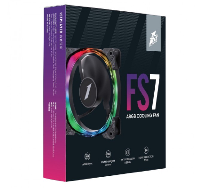 1stPlayer Кулер до корпусу 1stPlayer FS7 Black (FS7-BK-1IN1)