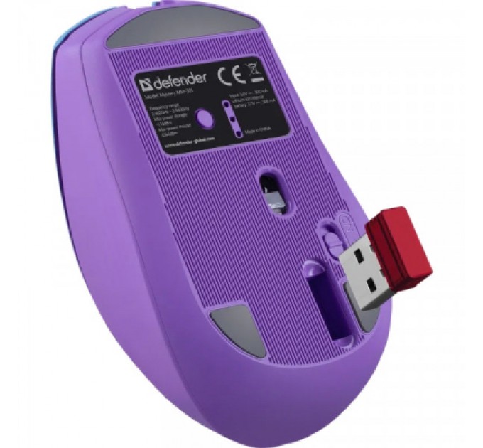 Мишка Defender Mystery MM301 LED Wireless/Bluetooth Violet (52301)