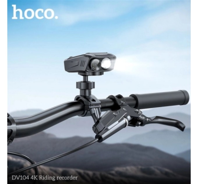 Відеореєстратор HOCO DV104 4K Riding recorder Black (6942007646000)
