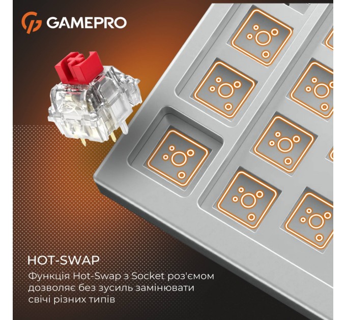 GamePro Клавіатура GamePro Genesis Silverlight MK116 USB UA Grey (MK116)