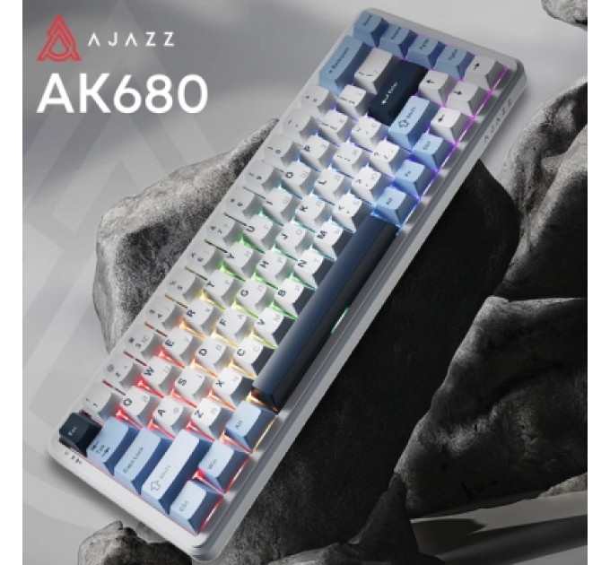 Клавіатура Ajazz AK680 MAX (8+8K) Magnetic Switch RGB Wireless/Bluetooth/USB White (AK680-M-BWD-A)