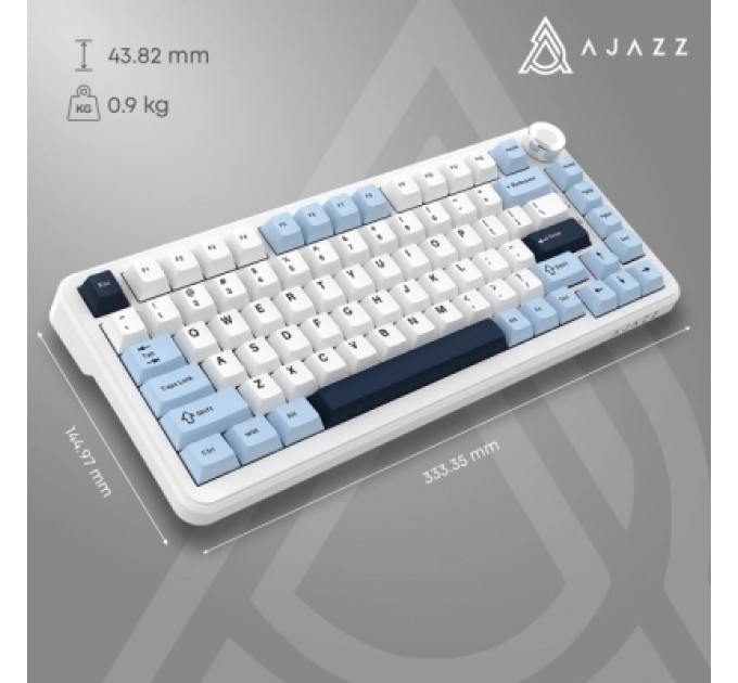 Клавіатура Ajazz AK820 MAX PLUS Daydream Switch RGB Wireless/Bluetooth/USB White (AK820MAX-DD-BWD)