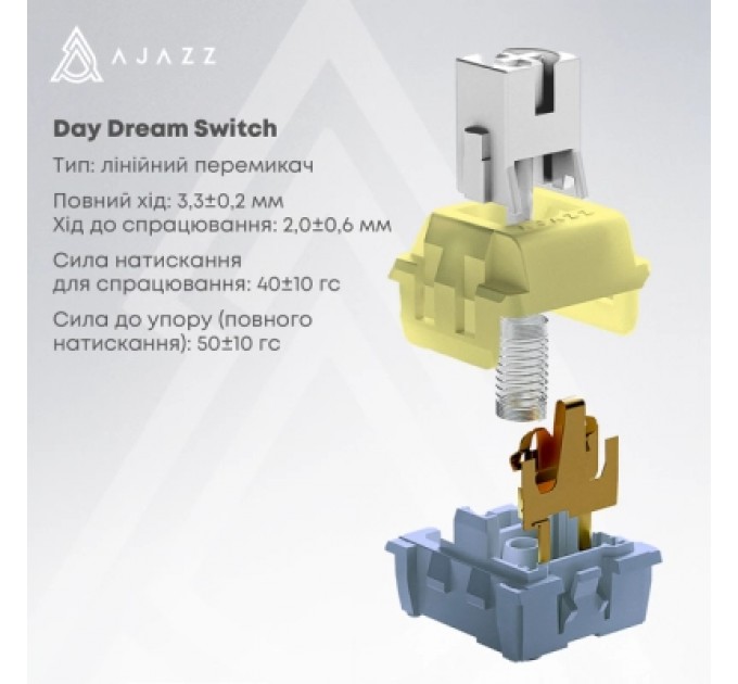 Клавіатура Ajazz AK820 MAX PLUS Daydream Switch RGB Wireless/Bluetooth/USB White (AK820MAX-DD-BWD)