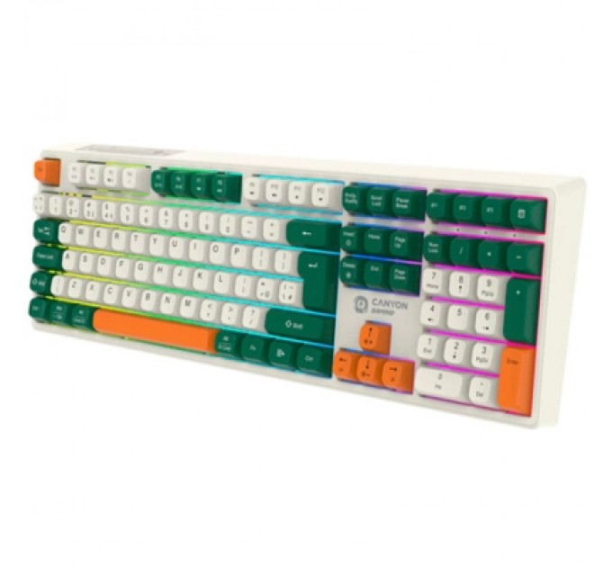 Клавіатура Canyon Shadder GKW-11 RGB Silent Wireless/Bluetooth/USB UA White (CND-SKBW11)