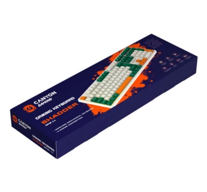 Клавіатура Canyon Shadder GKW-11 RGB Silent Wireless/Bluetooth/USB UA White (CND-SKBW11)