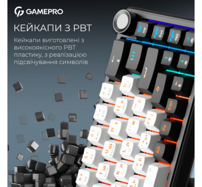 Клавіатура GamePro Asgard Valhalla MK210B Pro 65 RGB Wireless/Bluetooth/USB Black (MK210B Pro)