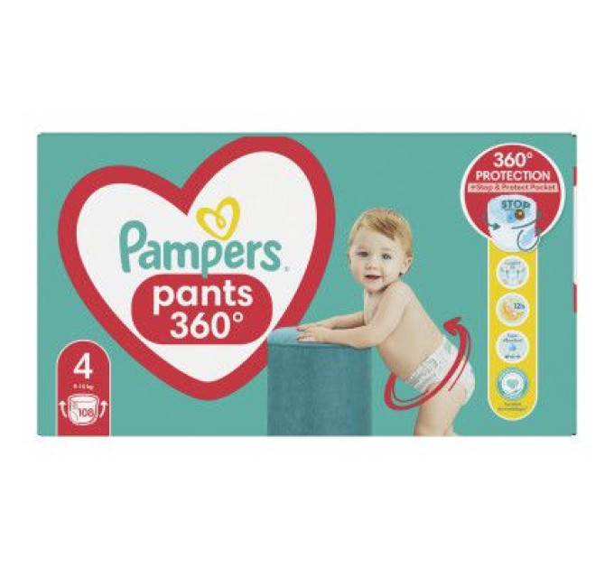 Pampers Підгузки Pampers трусики Maxi Pants Розмір 4 (9-15 кг) 108 шт (8006540069448)