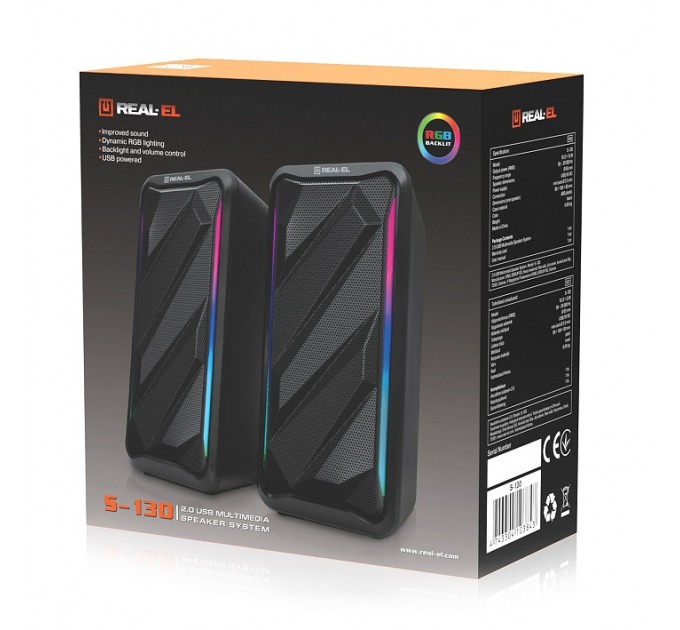 REAL-EL Акустична система REAL-EL S-130 Black