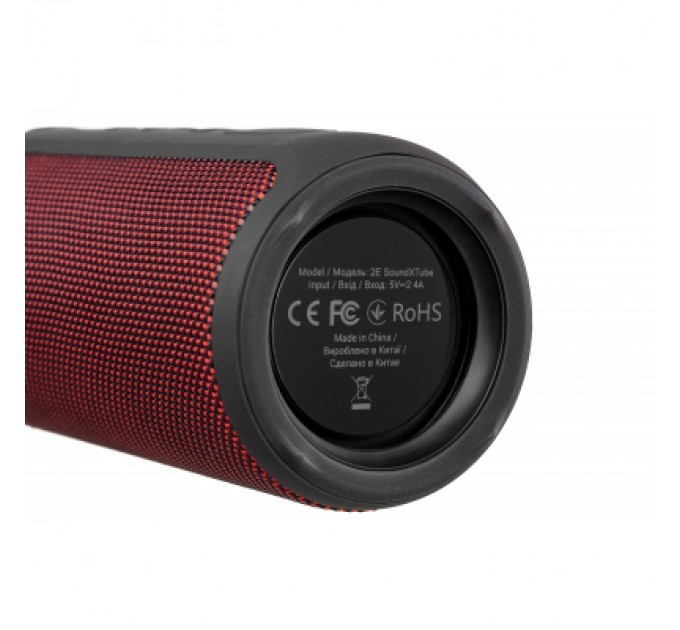 2E Акустична система 2E SoundXTube TWS MP3 Wireless Waterproof Red (2E-BSSXTWRD)