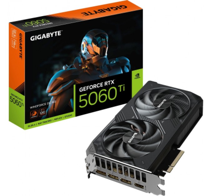 GIGABYTE Відеокарта GIGABYTE GeForce RTX5060Ti 16Gb WINDFORCE OC (GV-N506TWF2OC-16GD)