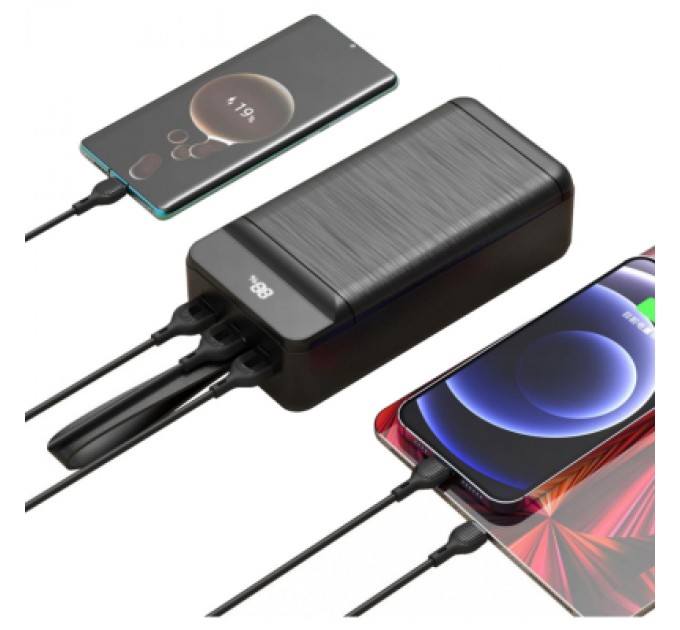 Батарея універсальна XO 50000mAh, PD/18W, QC3.0/22.5W, flashlight, Input(Micro,Type-C,Lightning), Output(3*USB,Type-C) (XO-PR158 / 29211)