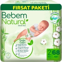 Підгузки Bebem Natural 2 mini 3-6 кг 68 шт (8690536831944) Підгузки Bebem Natural 2 mini 3-6 кг 68 шт (8690536831944)