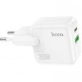 HOCO Зарядний пристрій HOCO C111A Lucky 1xUSB-C PD30W + 1xUSB QC3.0 White (6931474790866)