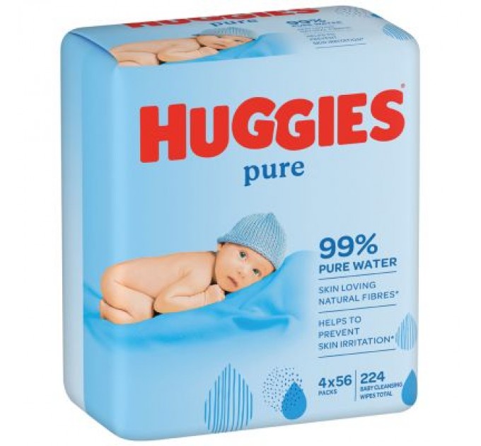 Дитячі вологі серветки Huggies Pure 56 х 4 шт (5029053550121)
