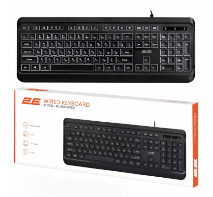 Клавіатура 2E 2E KS120 USB-A Black (2E-KS120UB_UA)