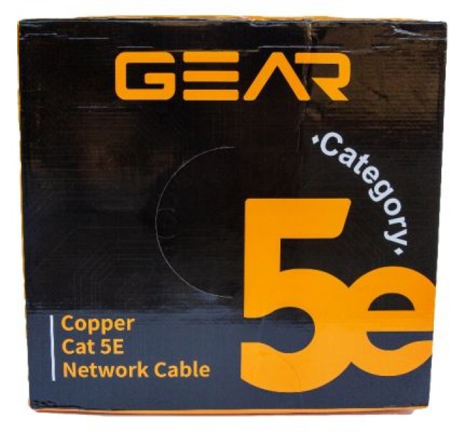 GEAR Кабель мережевий UTP 305м, cat.5e, CU, REELEX, 4*2*0,51, PVC, indoor, grey GEAR (GEC-UTPCUR051305)