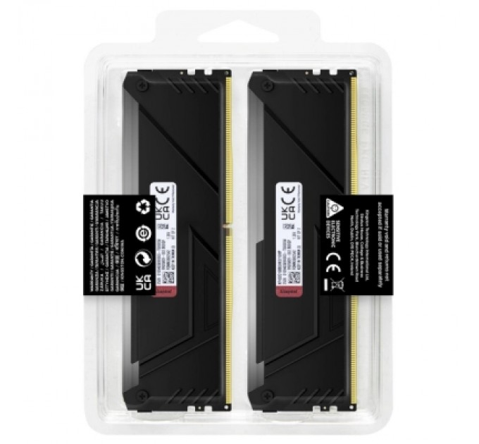 Модуль пам'яті для комп'ютера DDR4 16GB (2x8GB) 3200 MHz Beast Black Kingston Fury (ex.HyperX) (KF432C16BB2AK2/16WP)